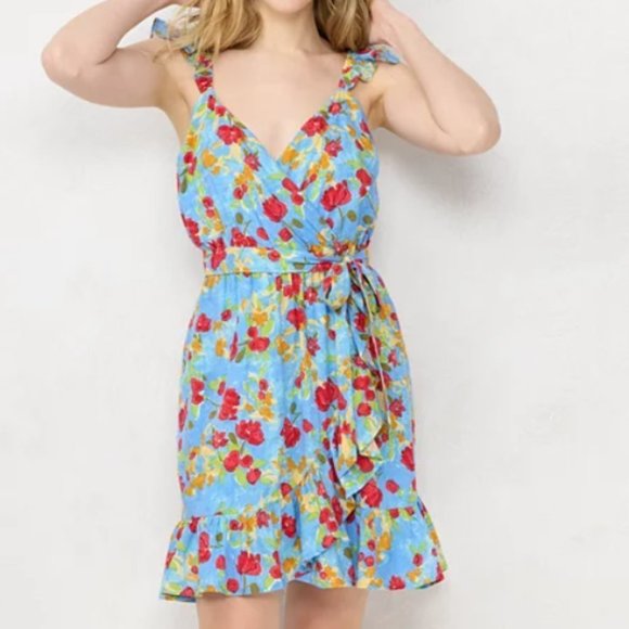 LC Lauren Conrad Dresses & Skirts - Lc Lauren Conrad Print Faux-Wrap Dress